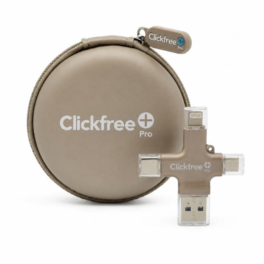 ClickFree Pro USB Photo Storage Device 256GB Beige banner